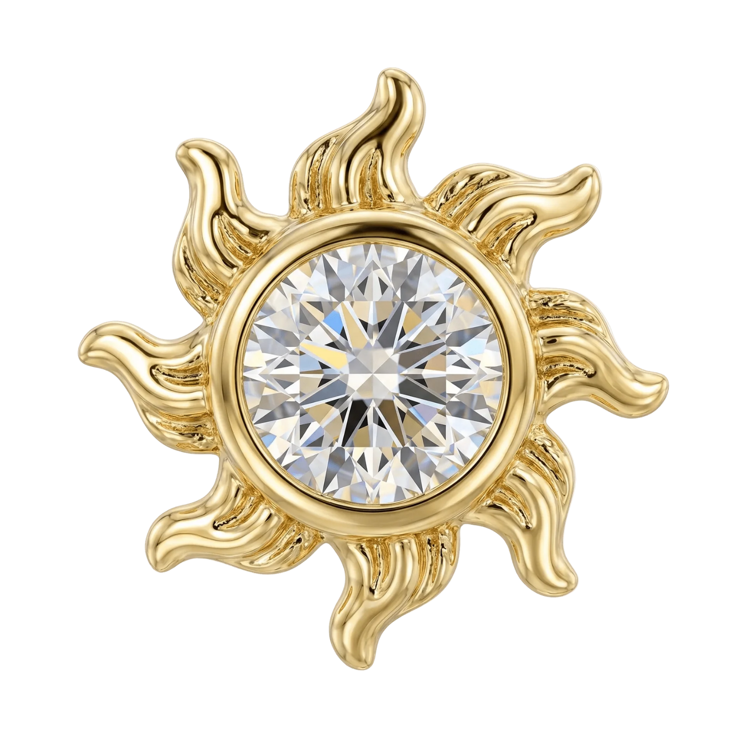 Sun - 14K Gold Threadless/Threaded