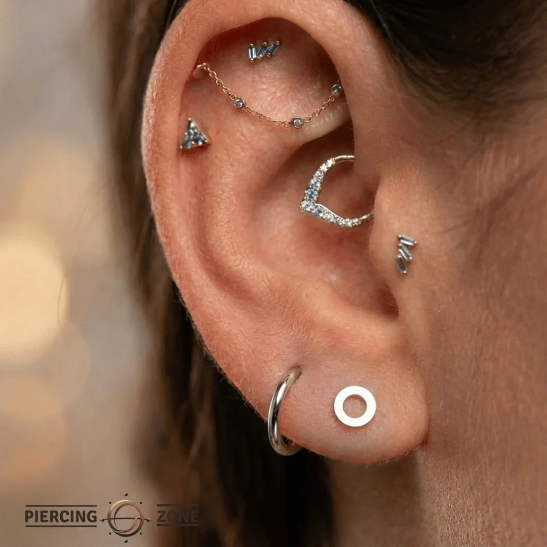 Sun Symbol – 14K/18K Gold Flat Threadless End - piercing - zone.com