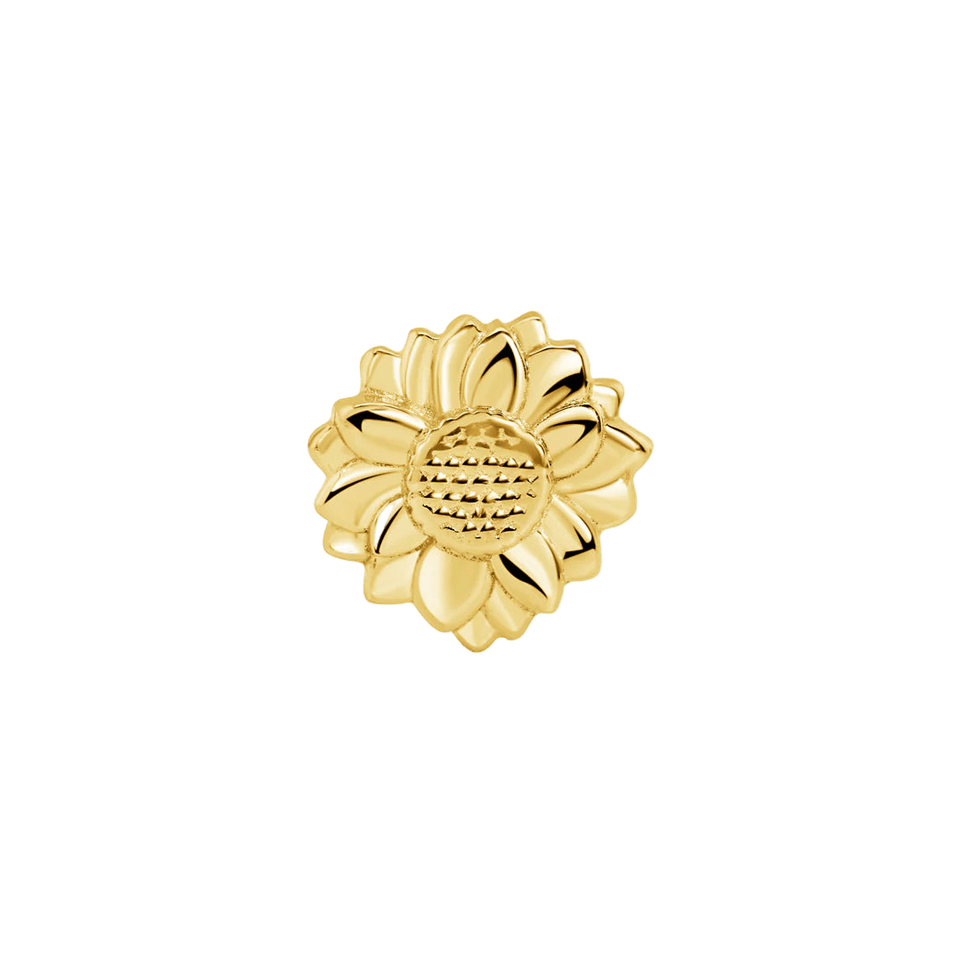 Sunflower – 14K Gold Threadless End - piercing - zone.com