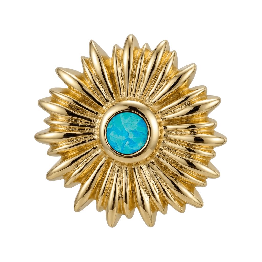Sunflower - 14K Gold Threadless/Threaded - piercing-zone.com