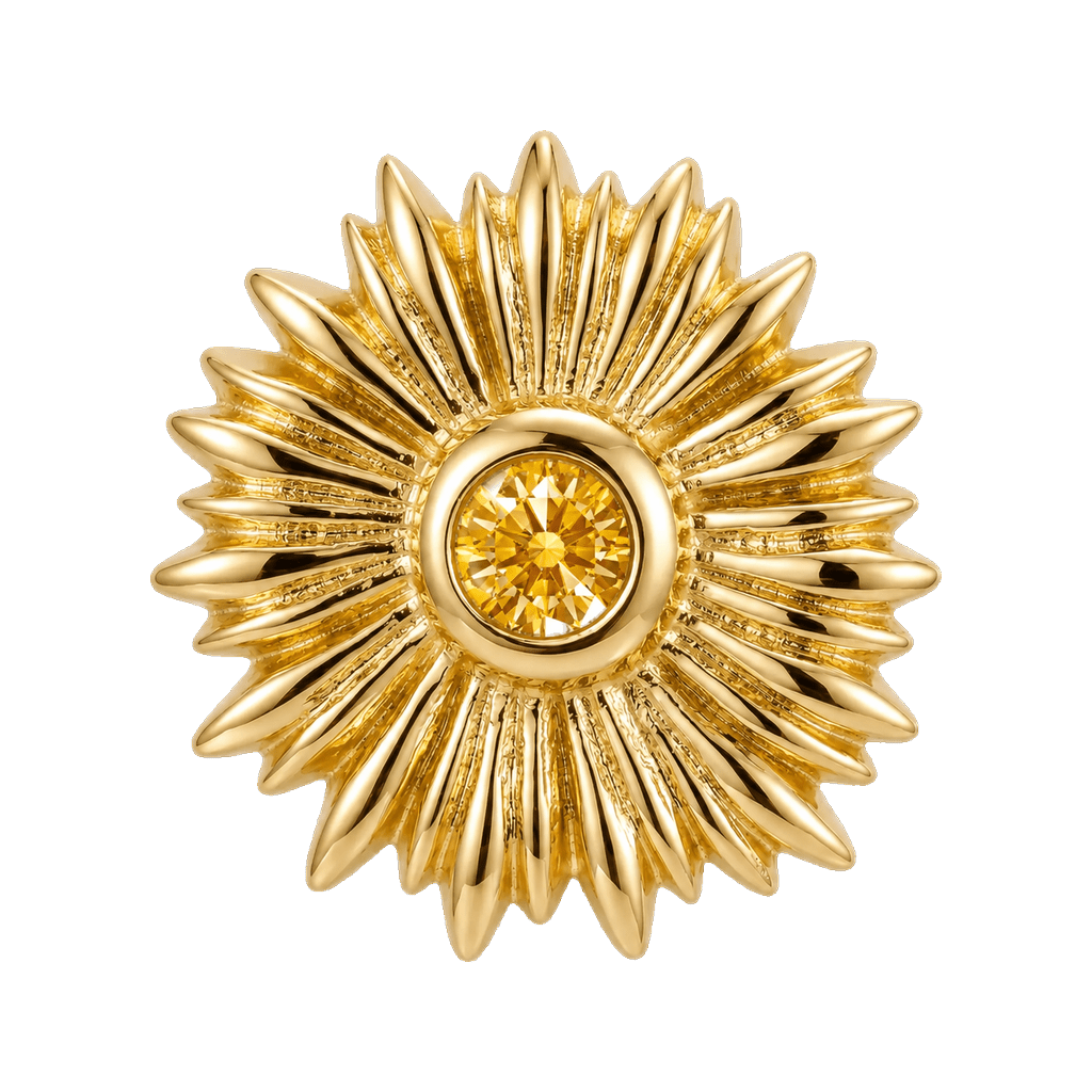 Sunflower - 14K Gold Threadless/Threaded - piercing-zone.com