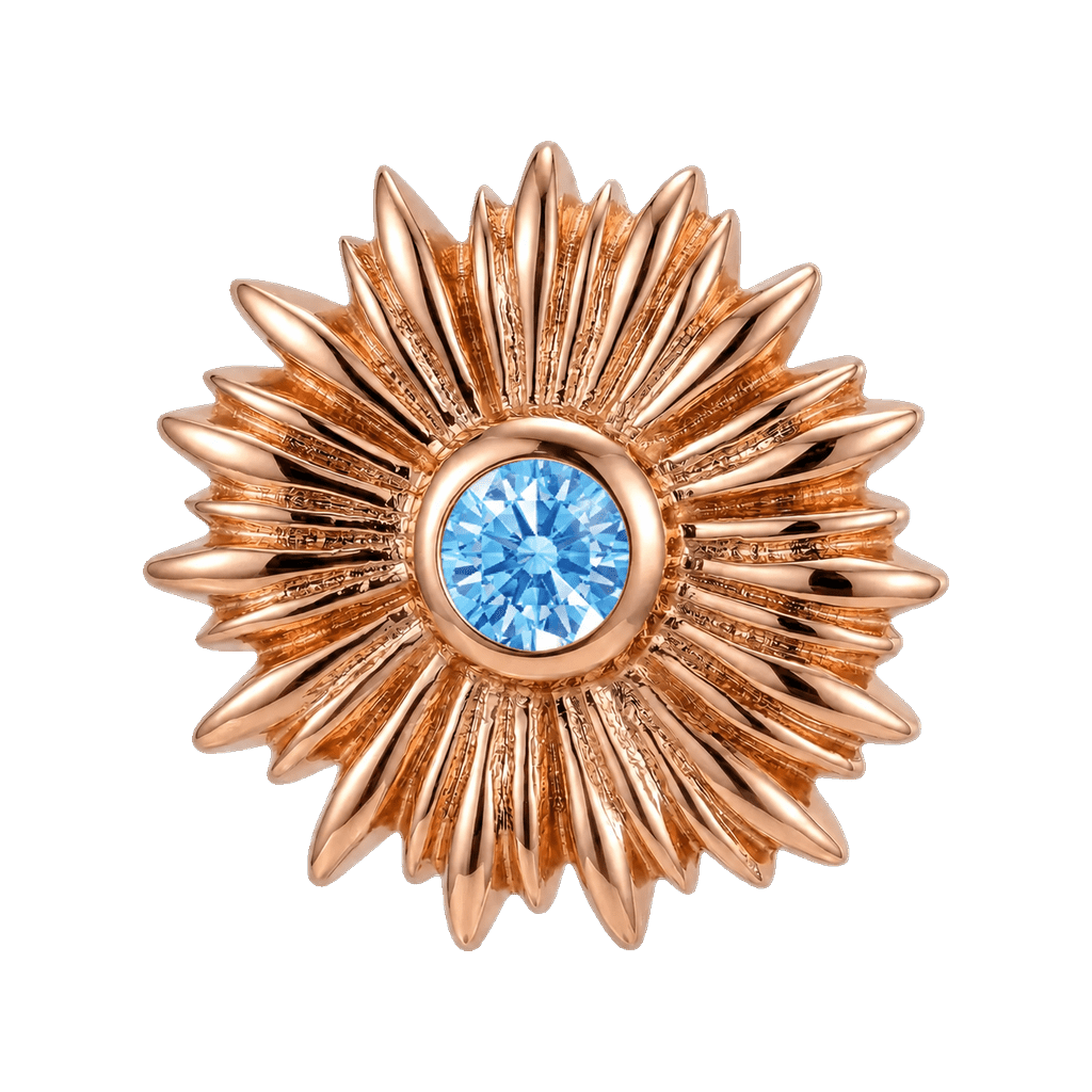 Sunflower - 14K Gold Threadless/Threaded - piercing-zone.com