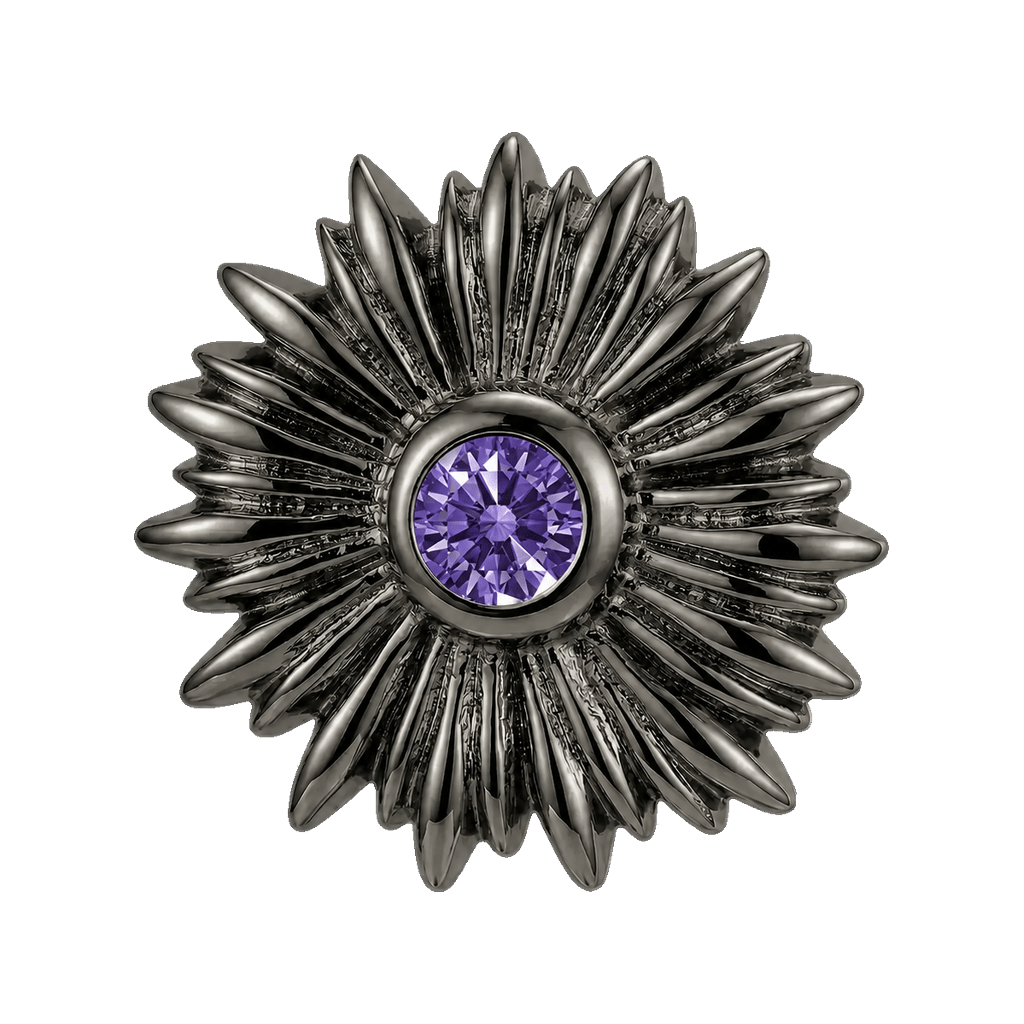 Sunflower - 14K Gold Threadless/Threaded - piercing-zone.com
