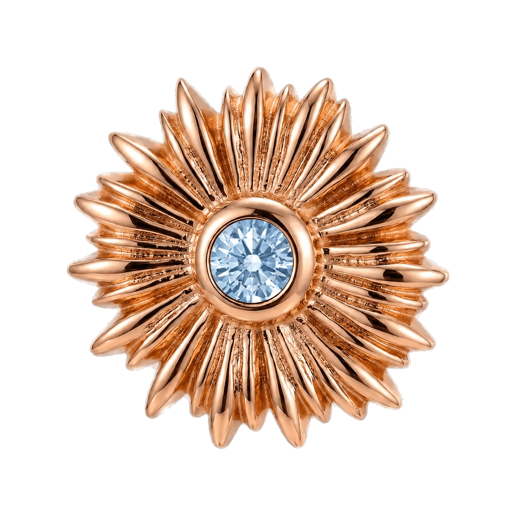 Sunflower - 14K Gold Threadless/Threaded - piercing-zone.com