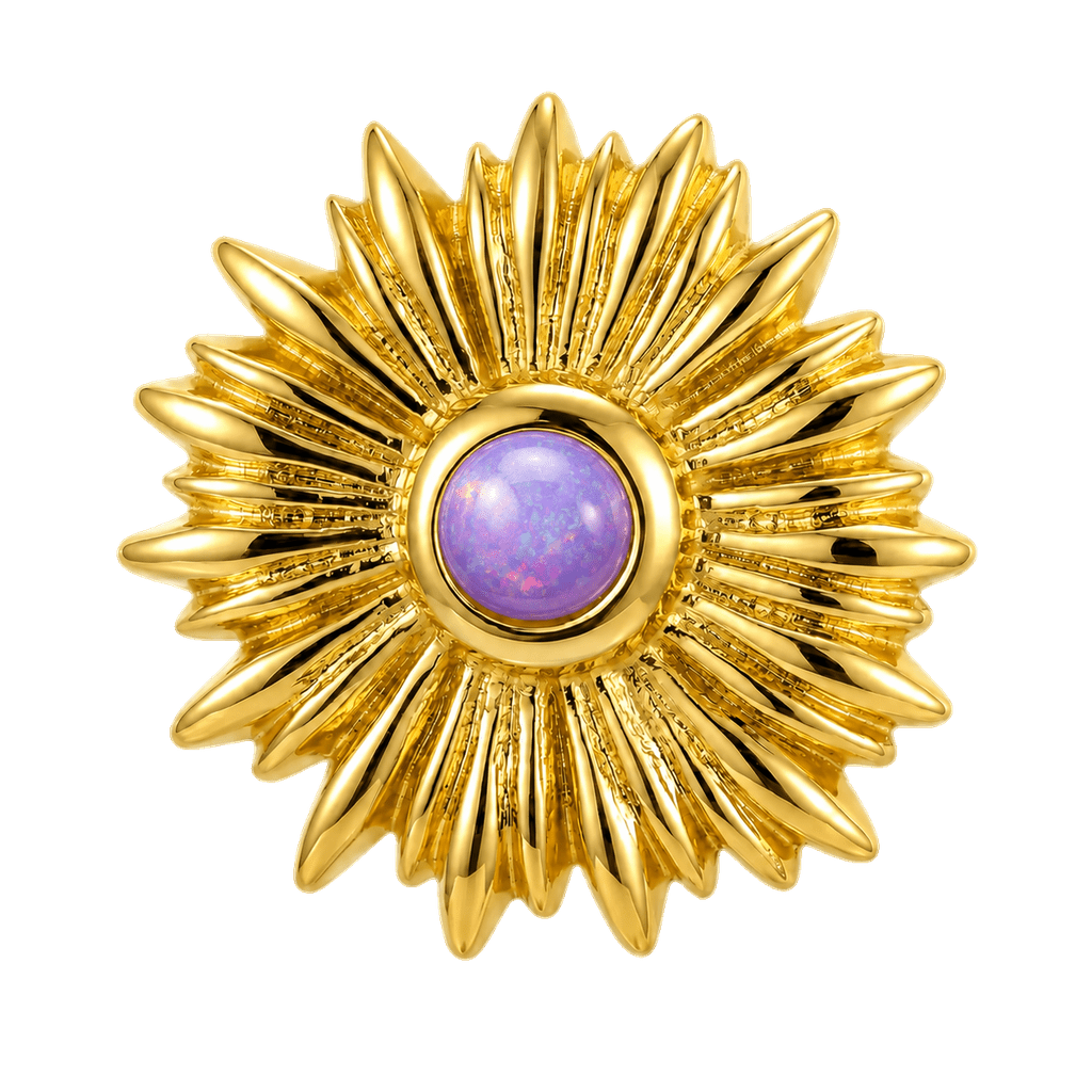 Sunflower - 14K Gold Threadless/Threaded - piercing-zone.com