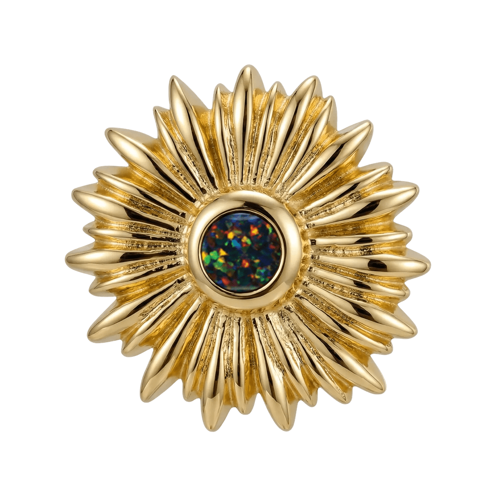 Sunflower - 14K Gold Threadless/Threaded - piercing-zone.com