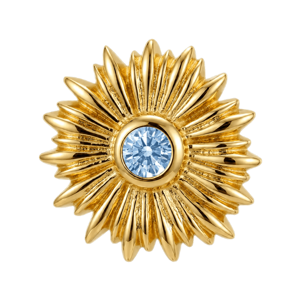 Sunflower - 14K Gold Threadless/Threaded - piercing-zone.com