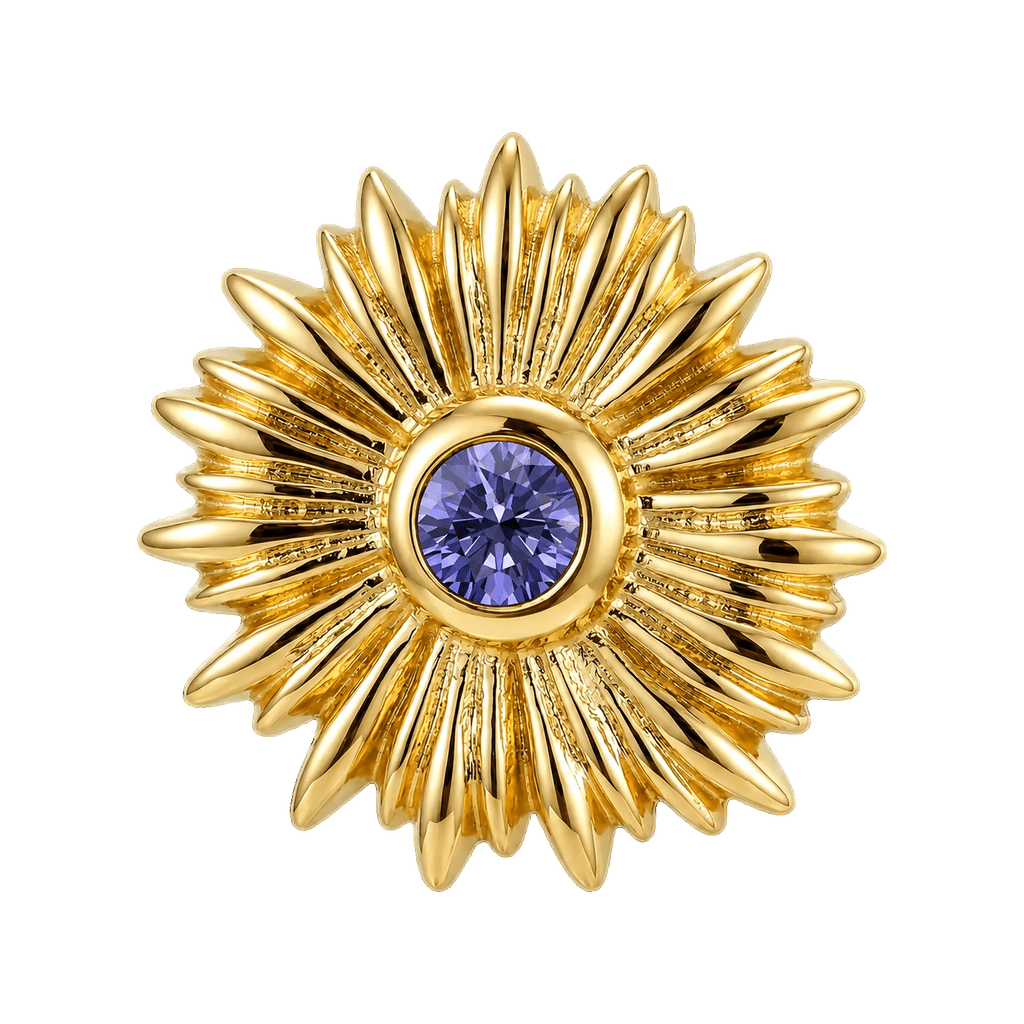 Sunflower - 14K Gold Threadless/Threaded - piercing-zone.com