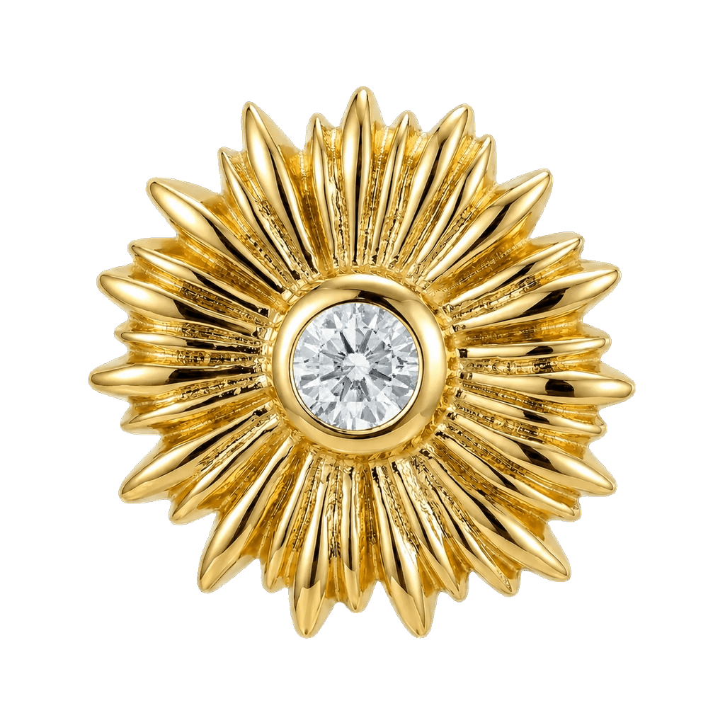Sunflower - 14K Gold Threadless/Threaded - piercing-zone.com