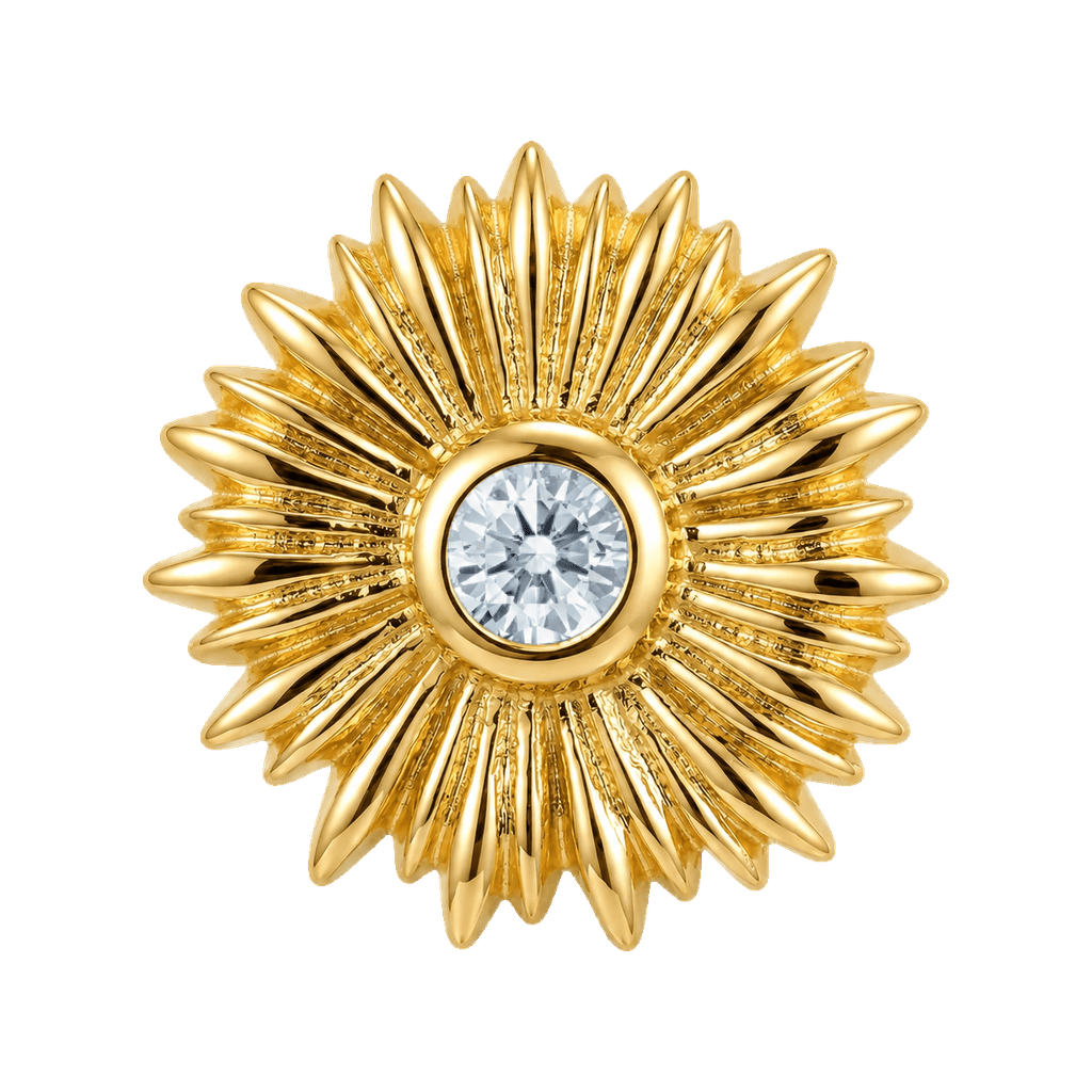 Sunflower - 14K Gold Threadless/Threaded - piercing-zone.com