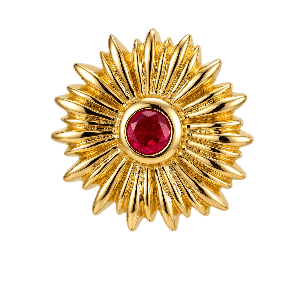 Sunflower - 14K Gold Threadless/Threaded - piercing-zone.com