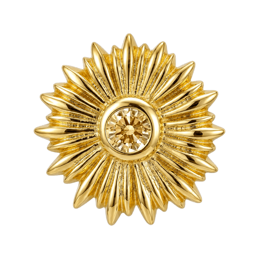 Sunflower - 14K Gold Threadless/Threaded - piercing-zone.com