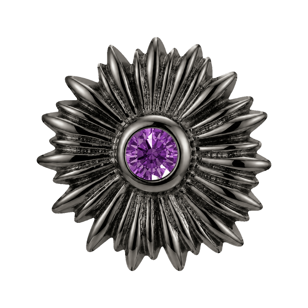 Sunflower - 14K Gold Threadless/Threaded - piercing-zone.com