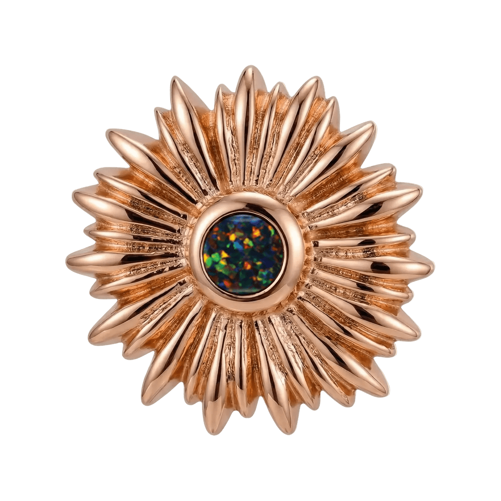 Sunflower - 14K Gold Threadless/Threaded - piercing-zone.com