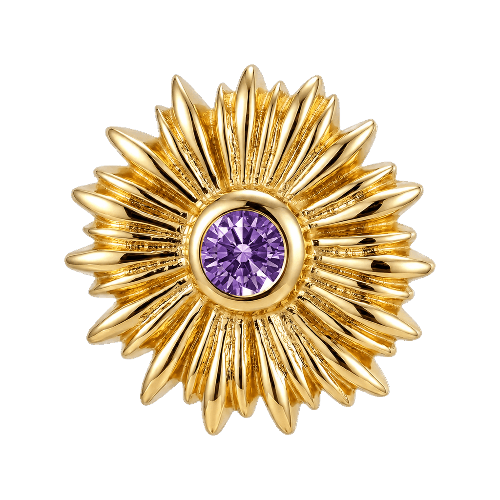 Sunflower - 14K Gold Threadless/Threaded - piercing-zone.com