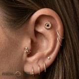 Sunflower - 14K Gold Threadless/Threaded - piercing - zone.com