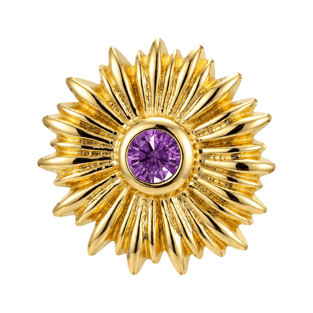 Sunflower - 14K Gold Threadless/Threaded - piercing-zone.com