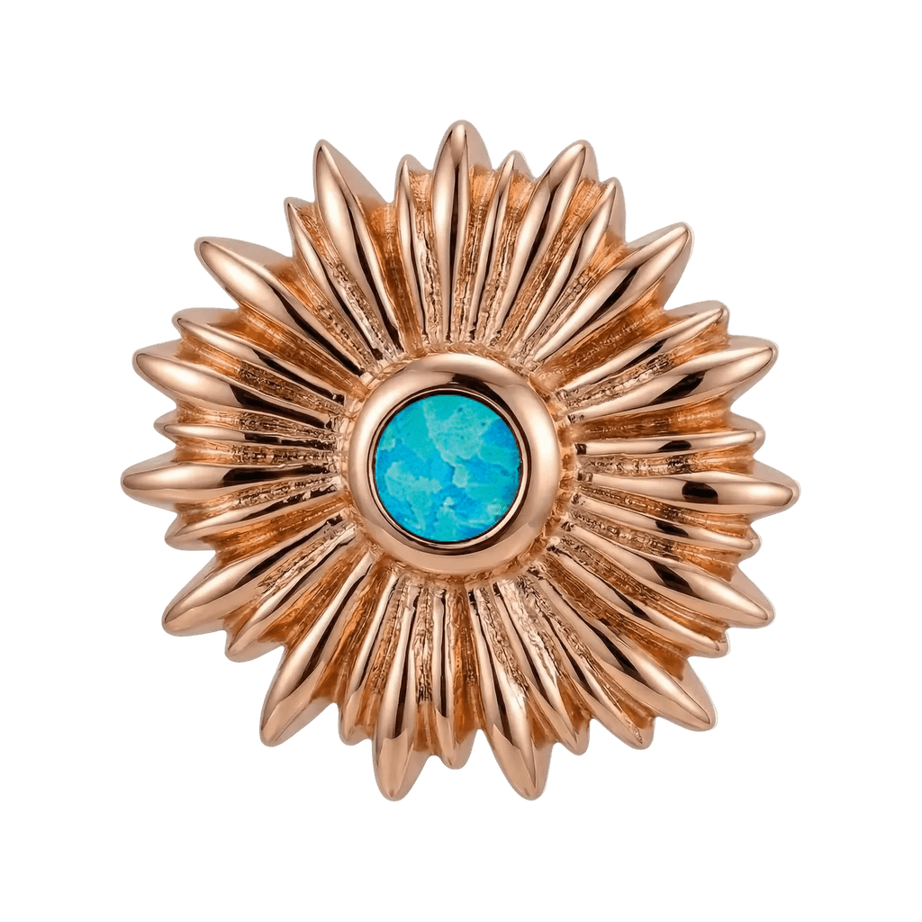 Sunflower - 14K Gold Threadless/Threaded - piercing-zone.com