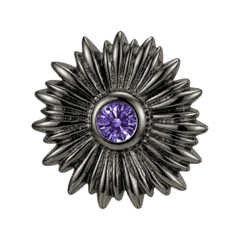 Sunflower - 14K Gold Threadless/Threaded
