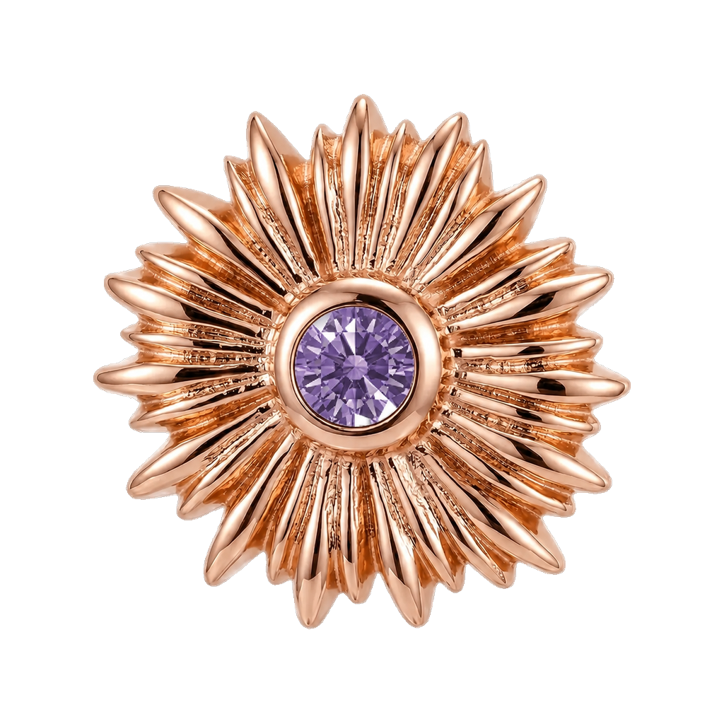 Sunflower - 14K Gold Threadless/Threaded