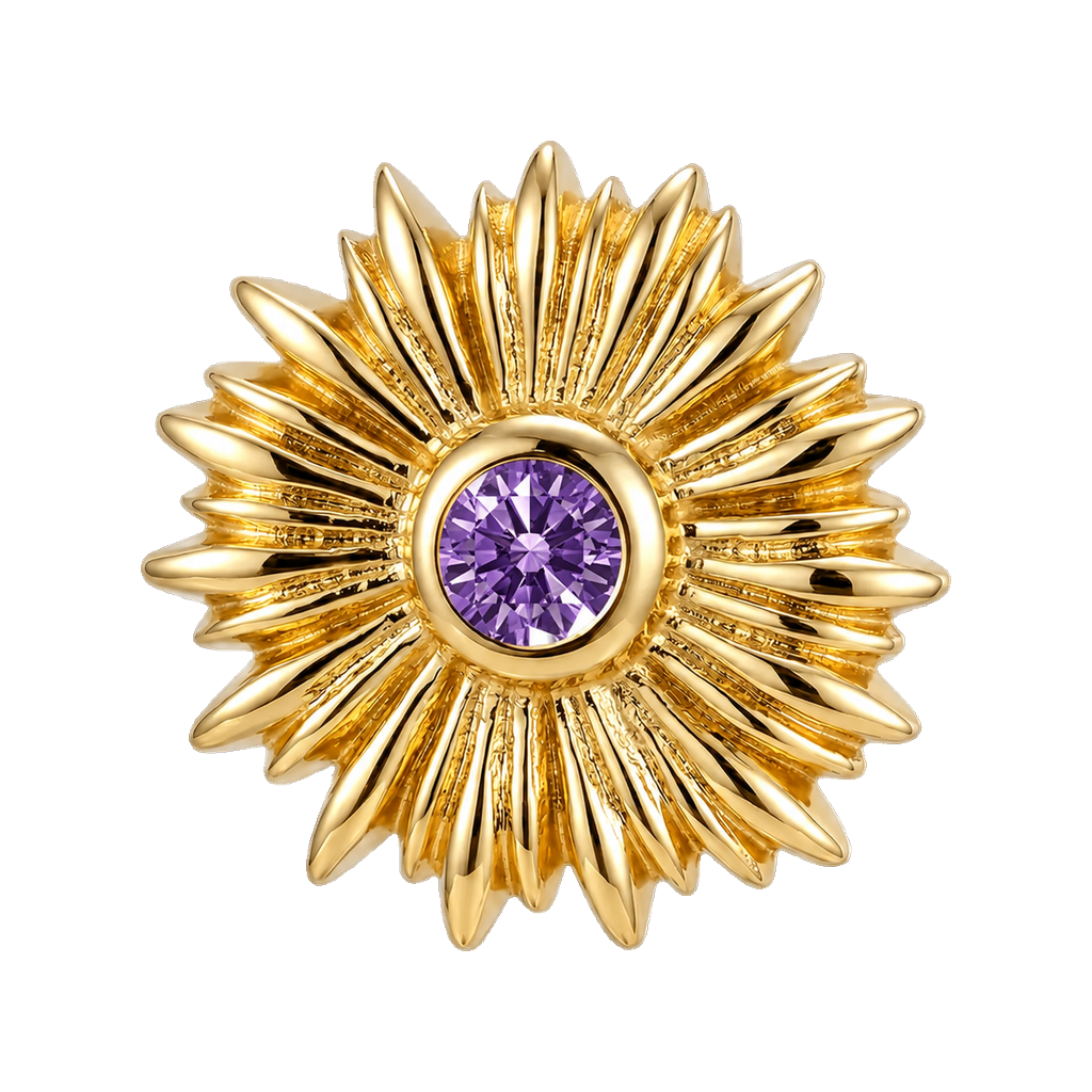 Sunflower - 14K Gold Threadless/Threaded