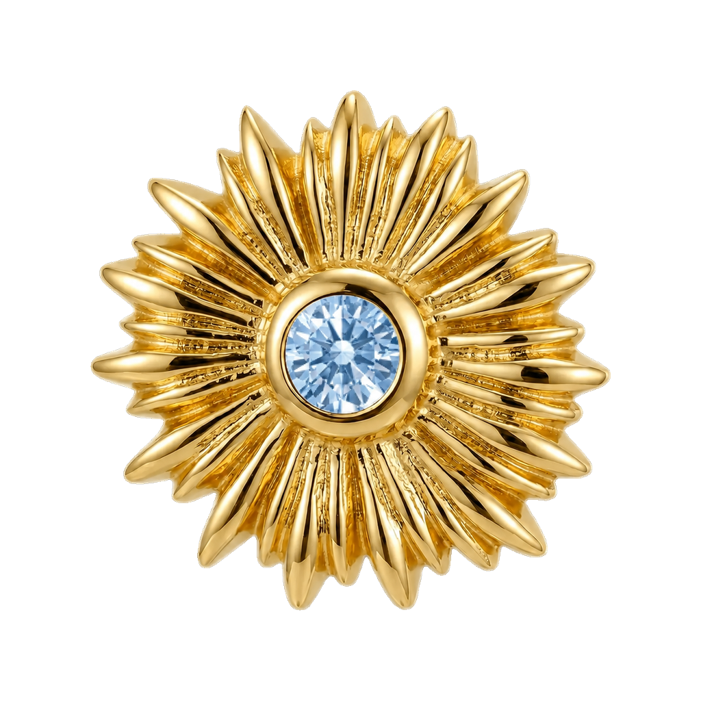 Sunflower - 14K Gold Threadless/Threaded
