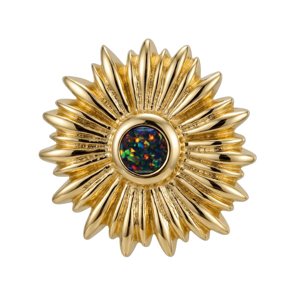 Sunflower - 14K Gold Threadless/Threaded