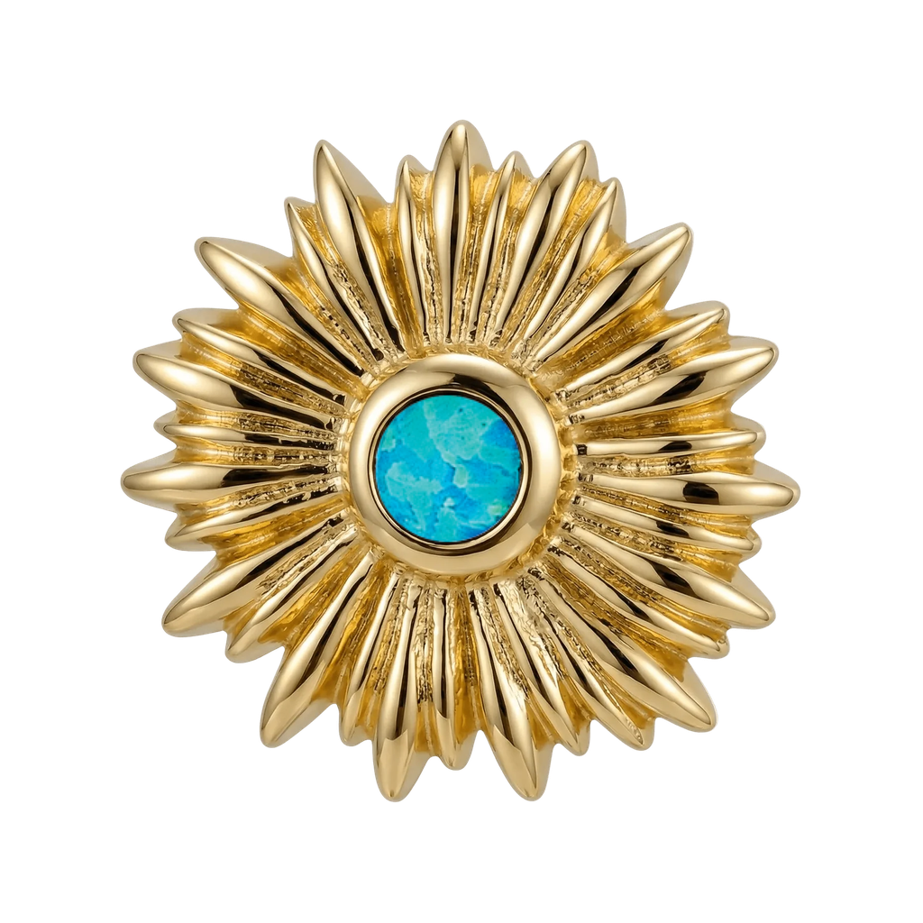 Sunflower - 14K Gold Threadless/Threaded