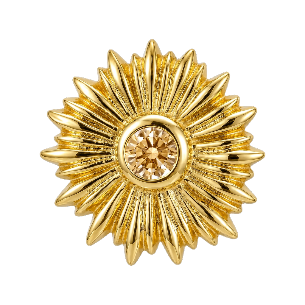 Sunflower - 14K Gold Threadless/Threaded