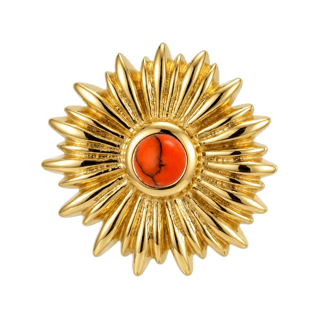 Sunflower - 14K Gold Threadless/Threaded