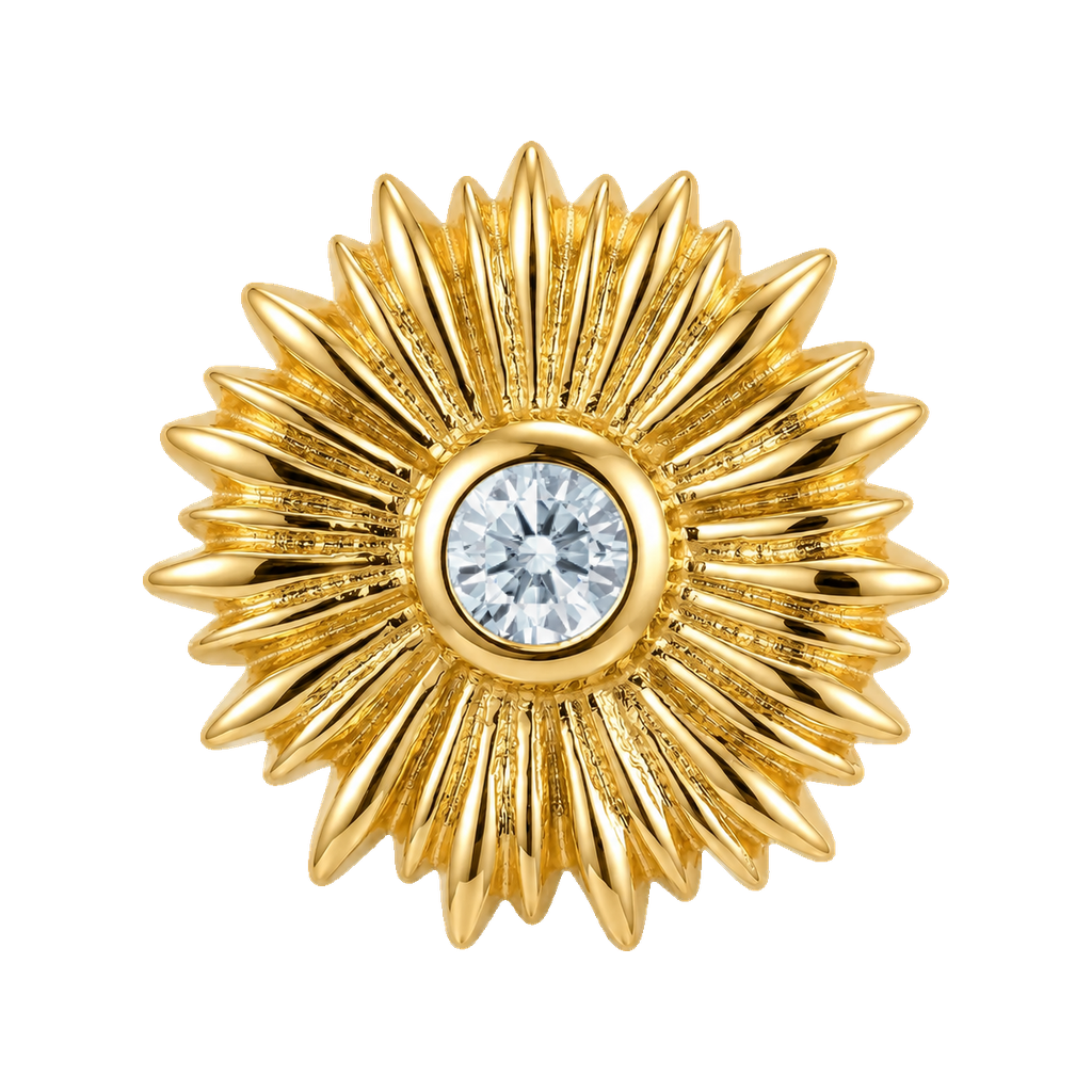 Sunflower - 14K Gold Threadless/Threaded