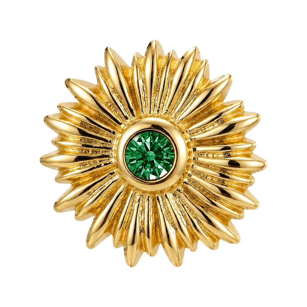 Sunflower - 14K Gold Threadless/Threaded