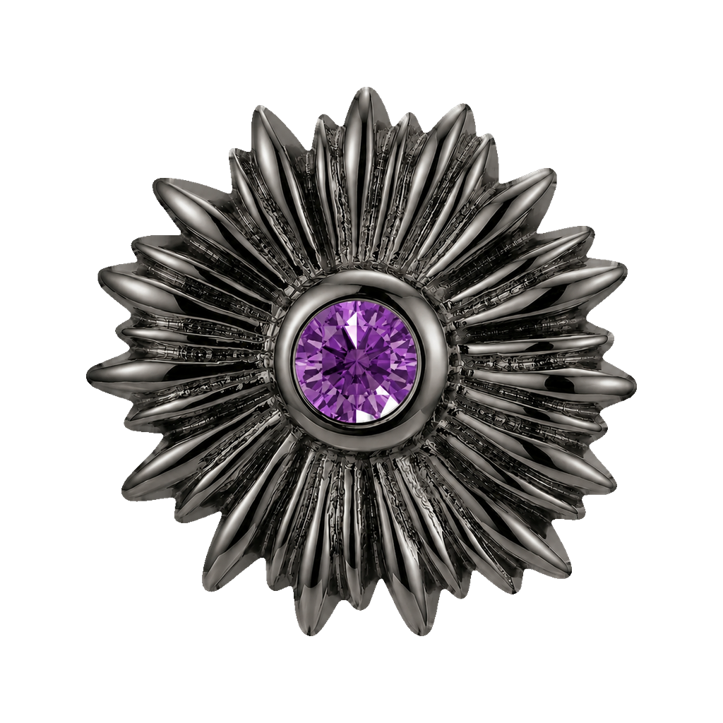Sunflower - 14K Gold Threadless/Threaded