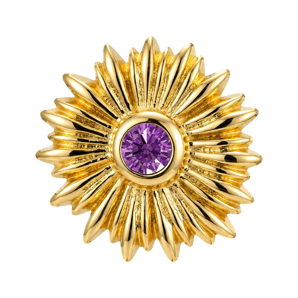 Sunflower - 14K Gold Threadless/Threaded