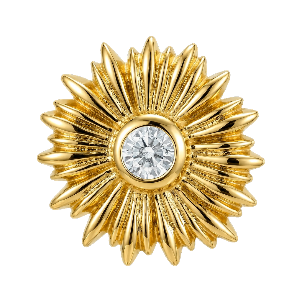 Sunflower - 14K Gold Threadless/Threaded