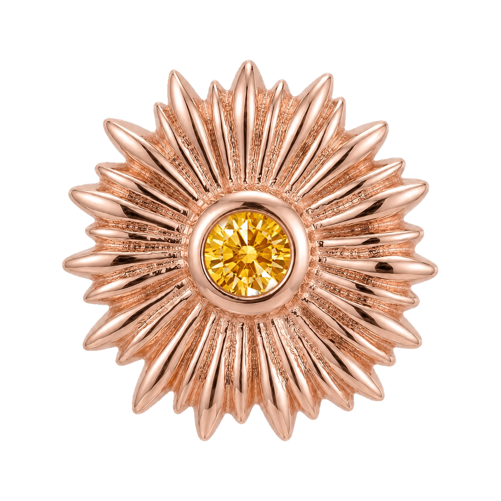 Sunflower - 14K Gold Threadless/Threaded