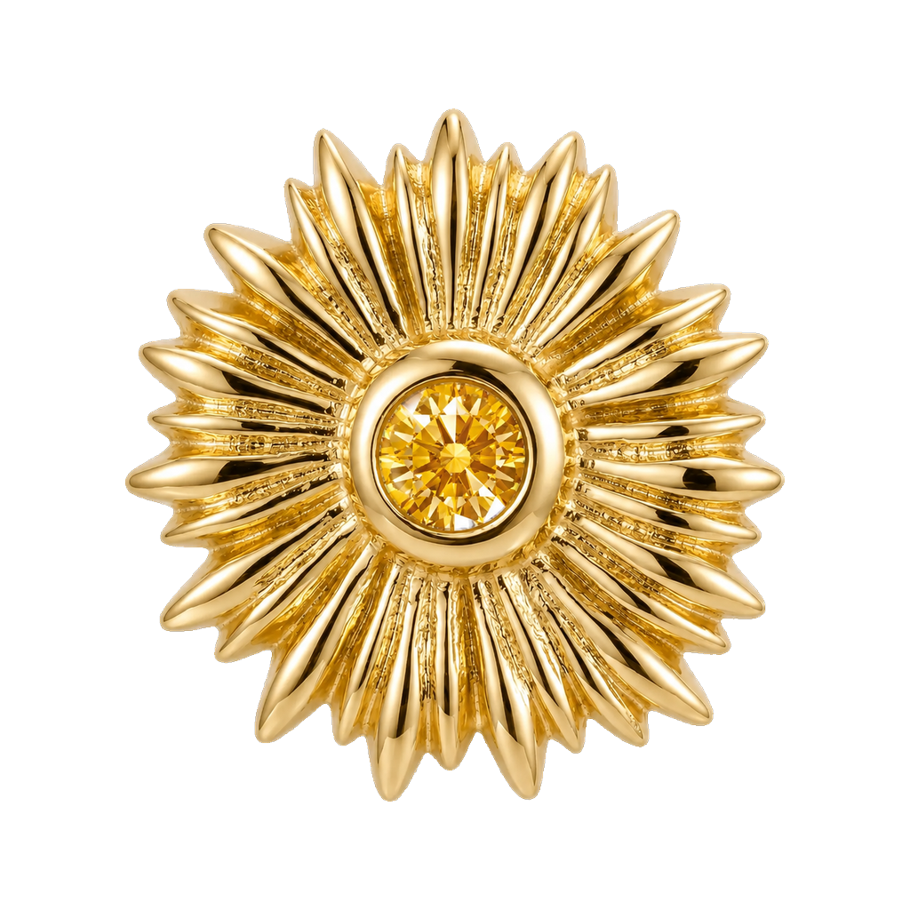 Sunflower - 14K Gold Threadless/Threaded