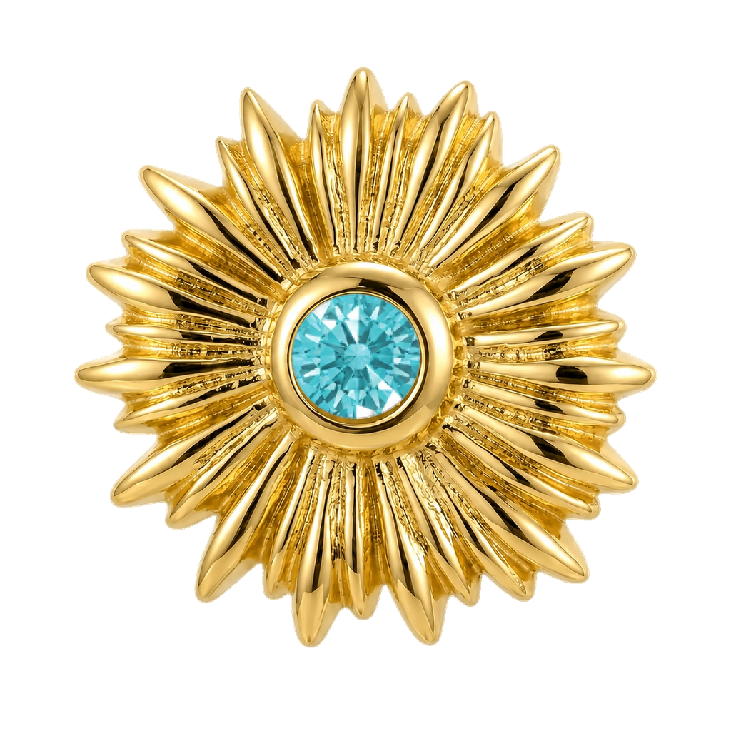 Sunflower - 14K Gold Threadless/Threaded