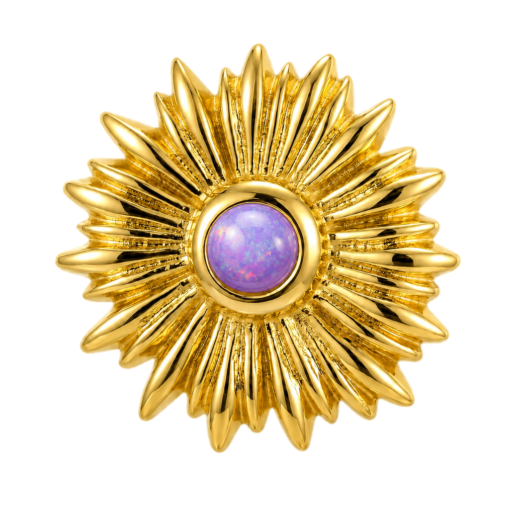 Sunflower - 14K Gold Threadless/Threaded