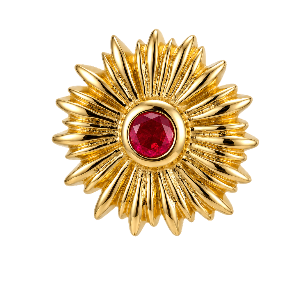 Sunflower - 14K Gold Threadless/Threaded