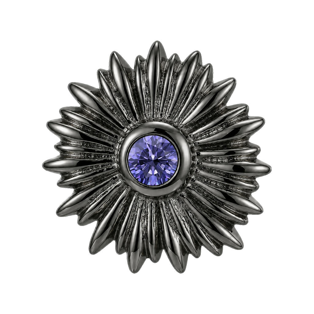 Sunflower - 14K Gold Threadless/Threaded