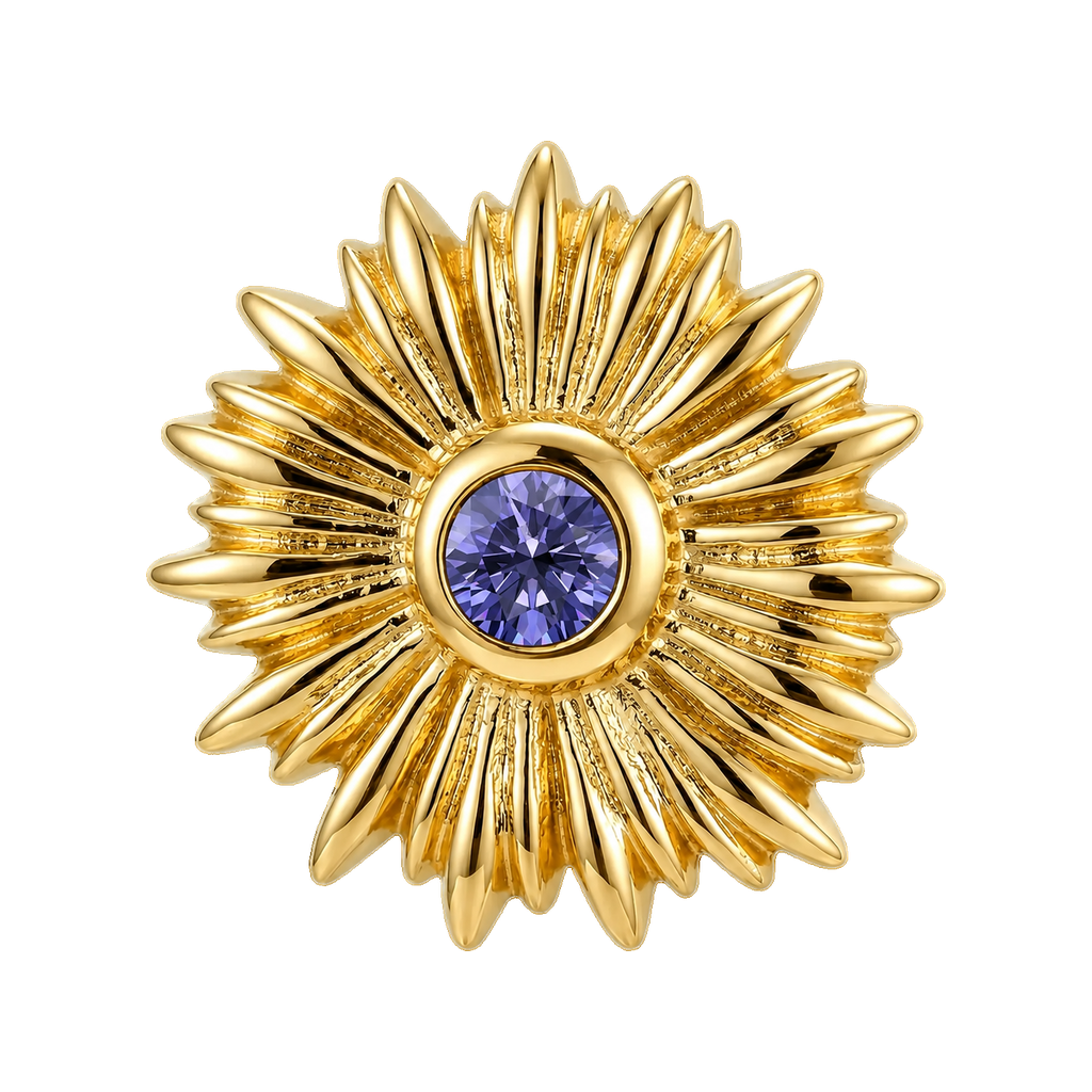 Sunflower - 14K Gold Threadless/Threaded