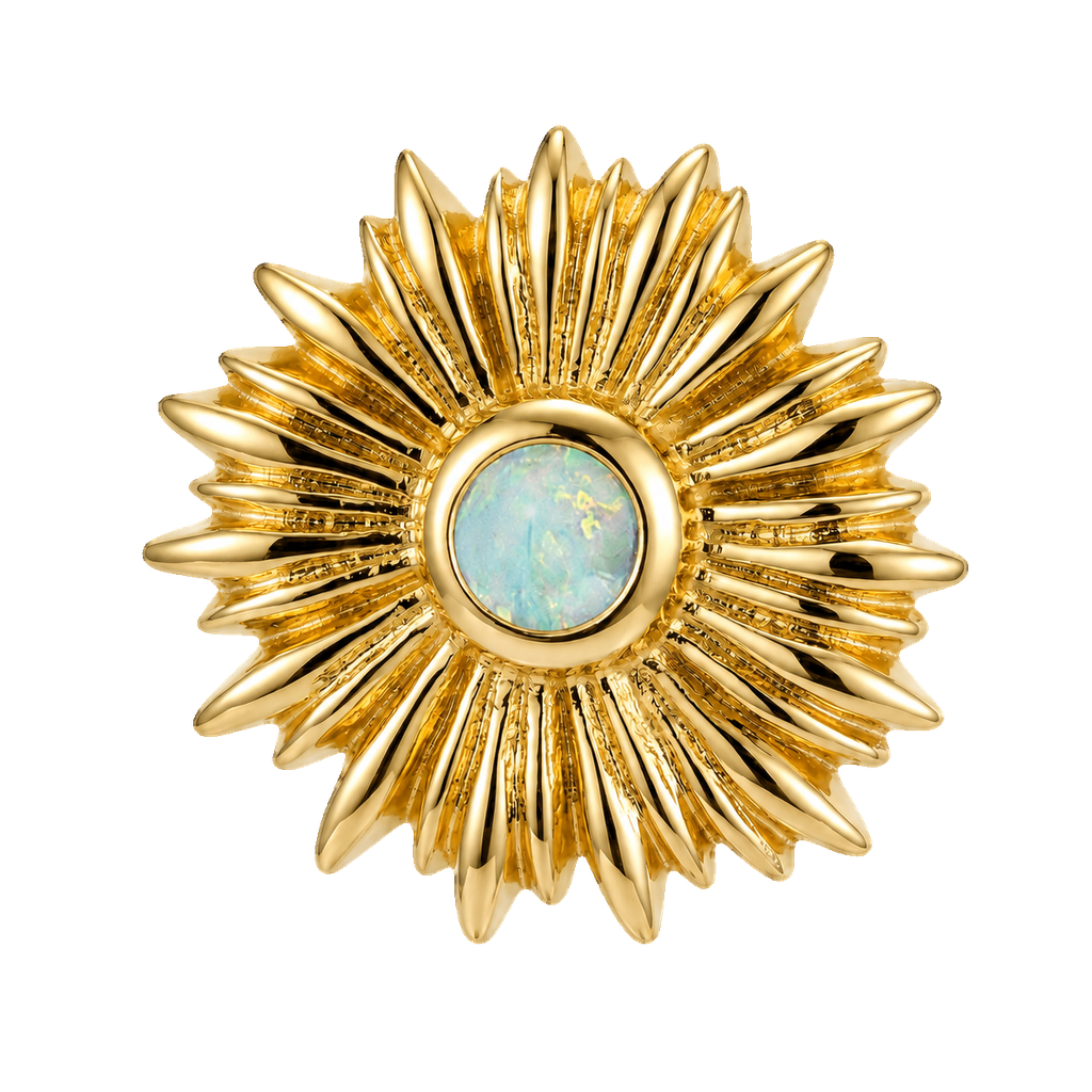 Sunflower - 14K Gold Threadless/Threaded