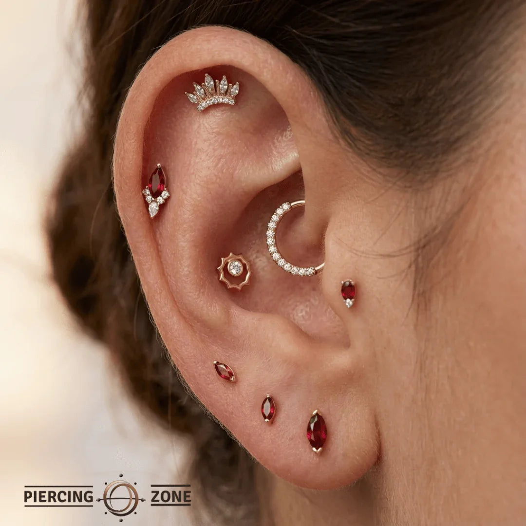 Sunrise – 14K/18K Gold Threadless End - piercing - zone.com