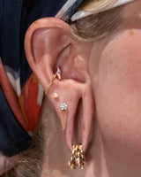 Sunstone Prong – 14K Gold Threadless End - piercing - zone.com