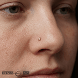 Sunstone Prong – 14K Gold Threadless End - piercing - zone.com