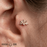 Surrender – Bezel CZ Classic – 14K Gold Threadless End - piercing - zone.com