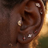 Surrender – Bezel CZ Classic – 14K Gold Threadless End - piercing - zone.com