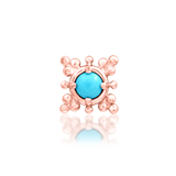 Suz – Turquoise Framed – 14K Gold Threadless End - piercing - zone.com