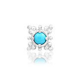 Suz – Turquoise Framed – 14K Gold Threadless End - piercing - zone.com